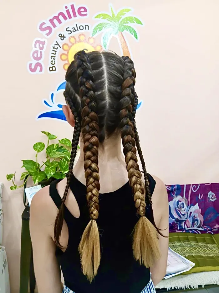 Double Dutch Braids with Side Braids