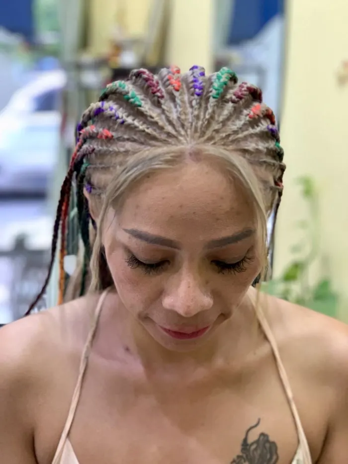Rainbow Cornrows